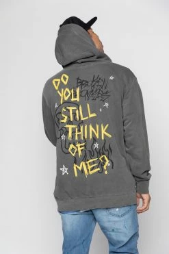 BROKEN PROMISES Hoodies Think Of Me Vintage Wash Hoodie