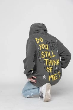 BROKEN PROMISES Hoodies Think Of Me Vintage Wash Hoodie