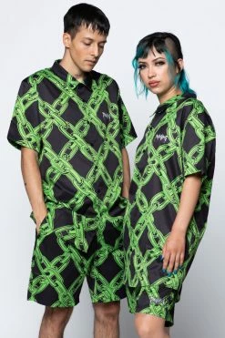 BROKEN PROMISES Link Up Button-Up Shirt Shirts