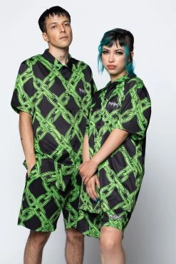 BROKEN PROMISES Link Up Button-Up Shirt Shirts