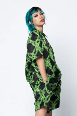 BROKEN PROMISES Link Up Button-Up Shirt Shirts