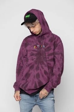BROKEN PROMISES Hoodies Emotional Spiral Dye Hoodie Wash Purple