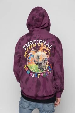 BROKEN PROMISES Hoodies Emotional Spiral Dye Hoodie Wash Purple