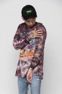 BROKEN PROMISES Shirts Thrill Ride Tie Dye Long Sleeve Purple 18 BROKEN PROMISES Shirts Thrill Ride Tie Dye Long Sleeve Purple