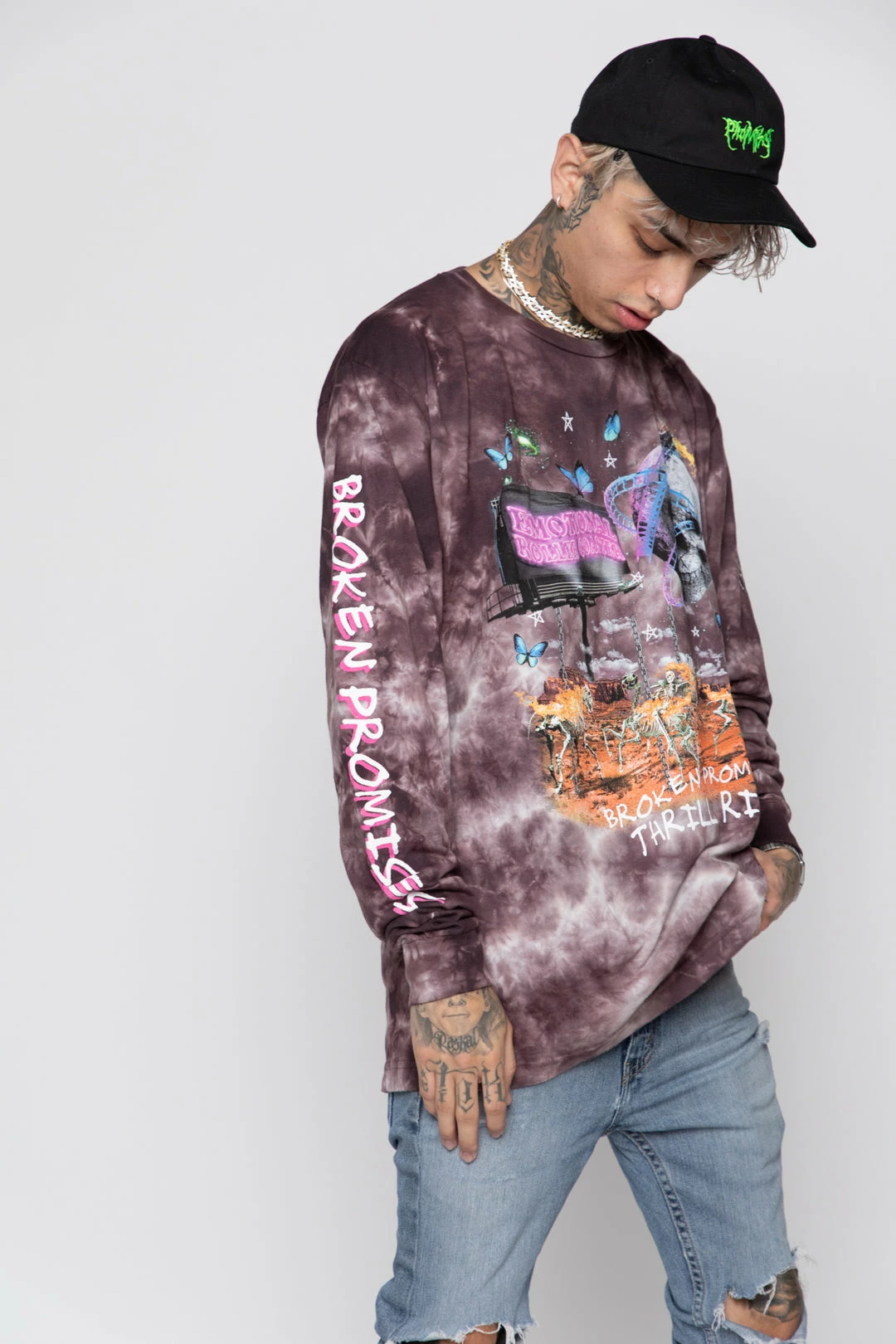 BROKEN PROMISES Shirts Thrill Ride Tie Dye Long Sleeve Purple 6 BROKEN PROMISES Shirts Thrill Ride Tie Dye Long Sleeve Purple