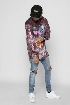 BROKEN PROMISES Shirts Thrill Ride Tie Dye Long Sleeve Purple 15 BROKEN PROMISES Shirts Thrill Ride Tie Dye Long Sleeve Purple