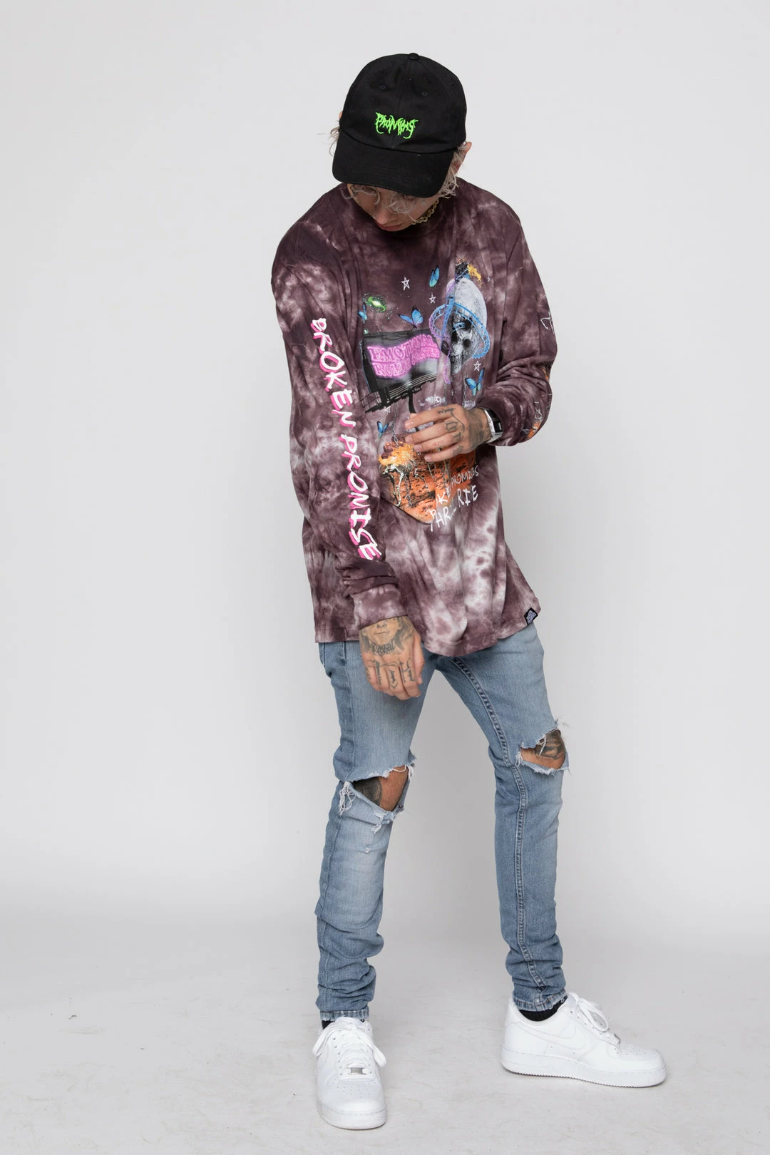 BROKEN PROMISES Shirts Thrill Ride Tie Dye Long Sleeve Purple 5 BROKEN PROMISES Shirts Thrill Ride Tie Dye Long Sleeve Purple