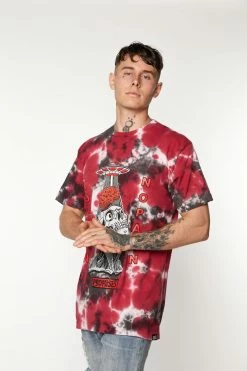 BROKEN PROMISES Brain Abduction Tie Dye Tee Red Shirts