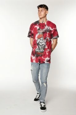 BROKEN PROMISES Brain Abduction Tie Dye Tee Red Shirts