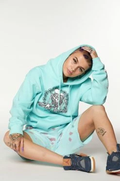 BROKEN PROMISES Delirious Tie Dye Fleece Shorts Bottoms 22 BROKEN PROMISES Delirious Tie Dye Fleece Shorts Bottoms