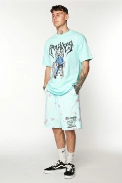 BROKEN PROMISES Delirious Tie Dye Fleece Shorts Bottoms