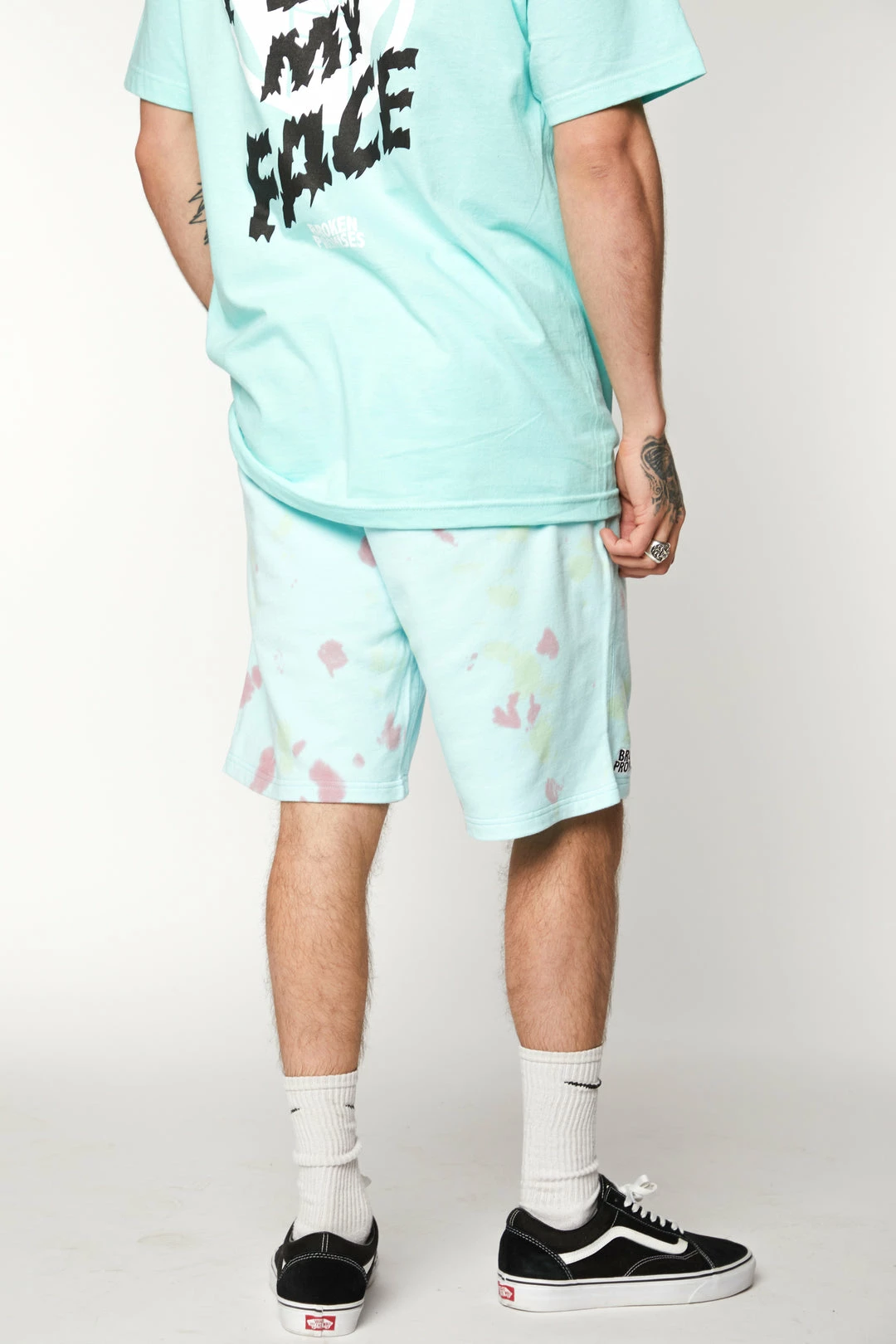 BROKEN PROMISES Delirious Tie Dye Fleece Shorts Bottoms 12 BROKEN PROMISES Delirious Tie Dye Fleece Shorts Bottoms