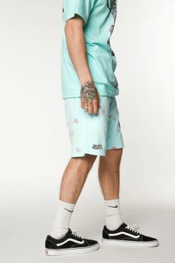 BROKEN PROMISES Delirious Tie Dye Fleece Shorts Bottoms 24 BROKEN PROMISES Delirious Tie Dye Fleece Shorts Bottoms