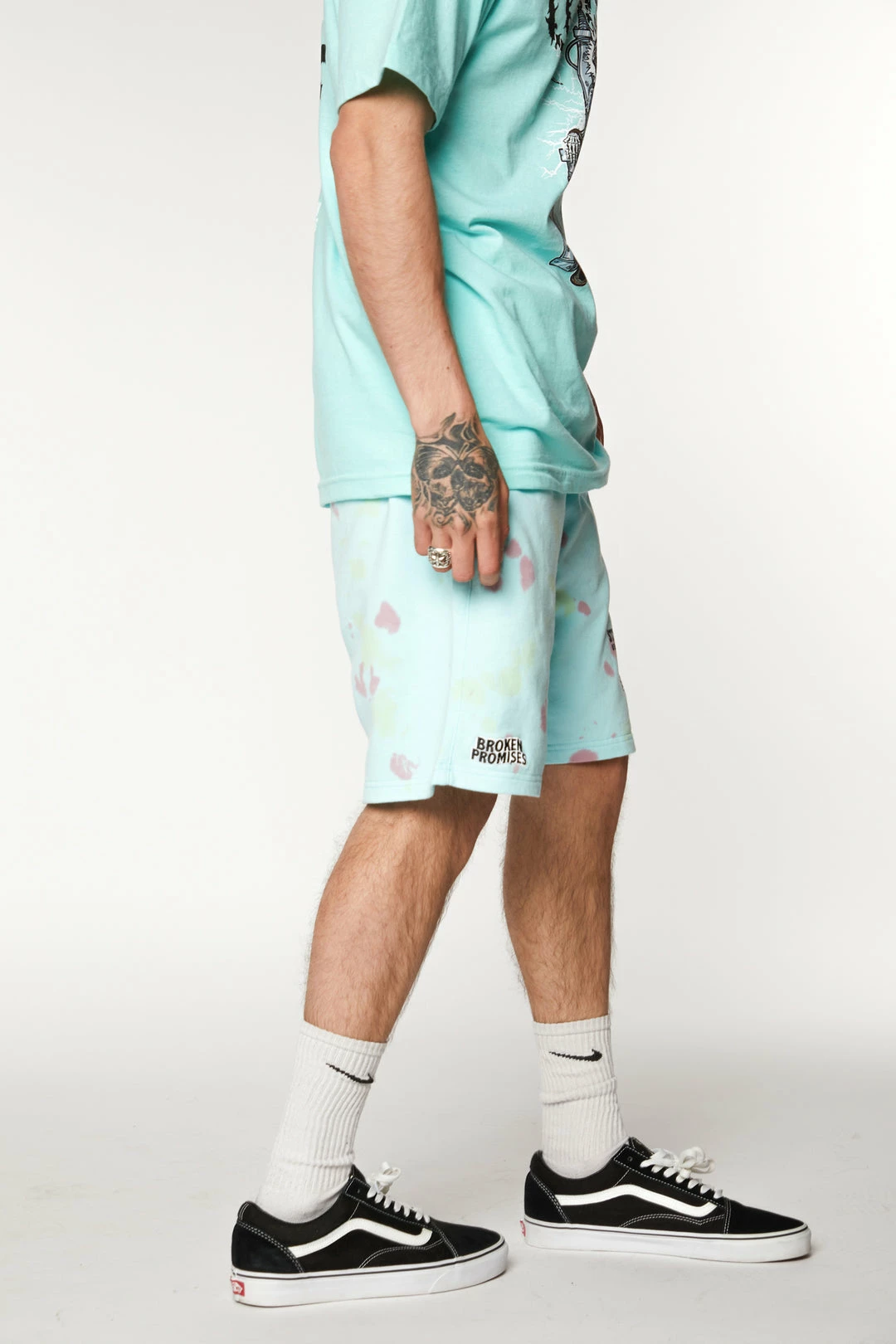 BROKEN PROMISES Delirious Tie Dye Fleece Shorts Bottoms 13 BROKEN PROMISES Delirious Tie Dye Fleece Shorts Bottoms