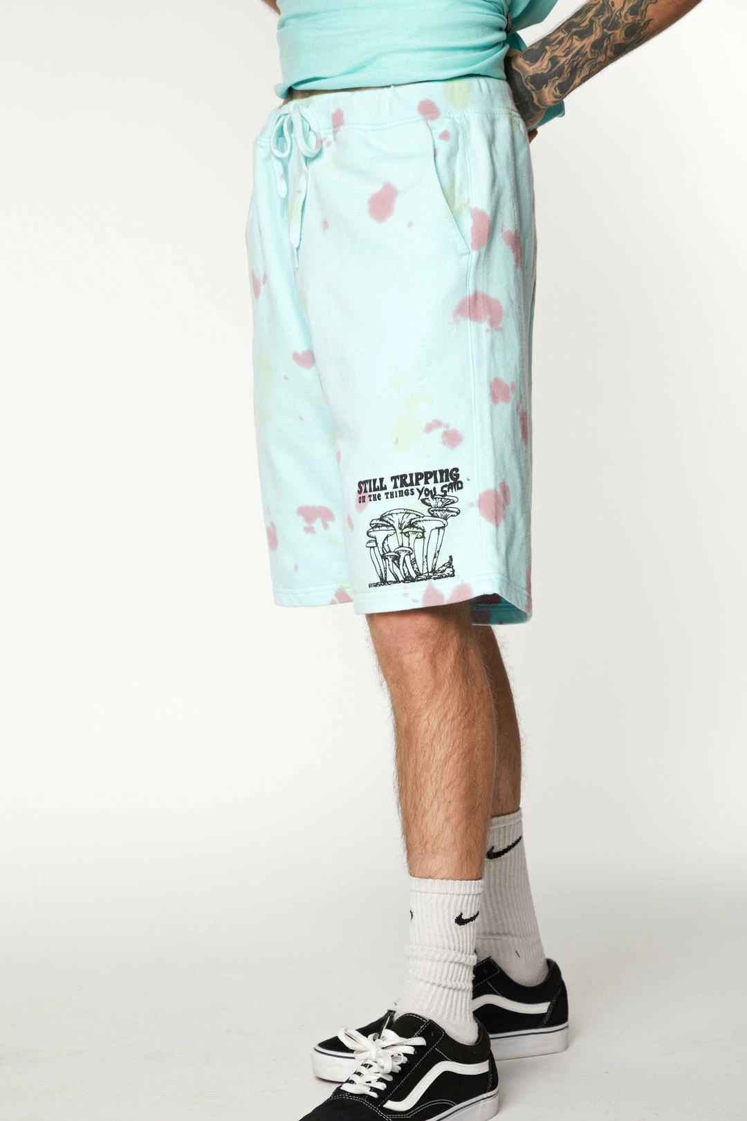 BROKEN PROMISES Delirious Tie Dye Fleece Shorts Bottoms 5 BROKEN PROMISES Delirious Tie Dye Fleece Shorts Bottoms