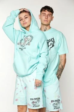 BROKEN PROMISES Delirious Tie Dye Fleece Shorts Bottoms 25 BROKEN PROMISES Delirious Tie Dye Fleece Shorts Bottoms