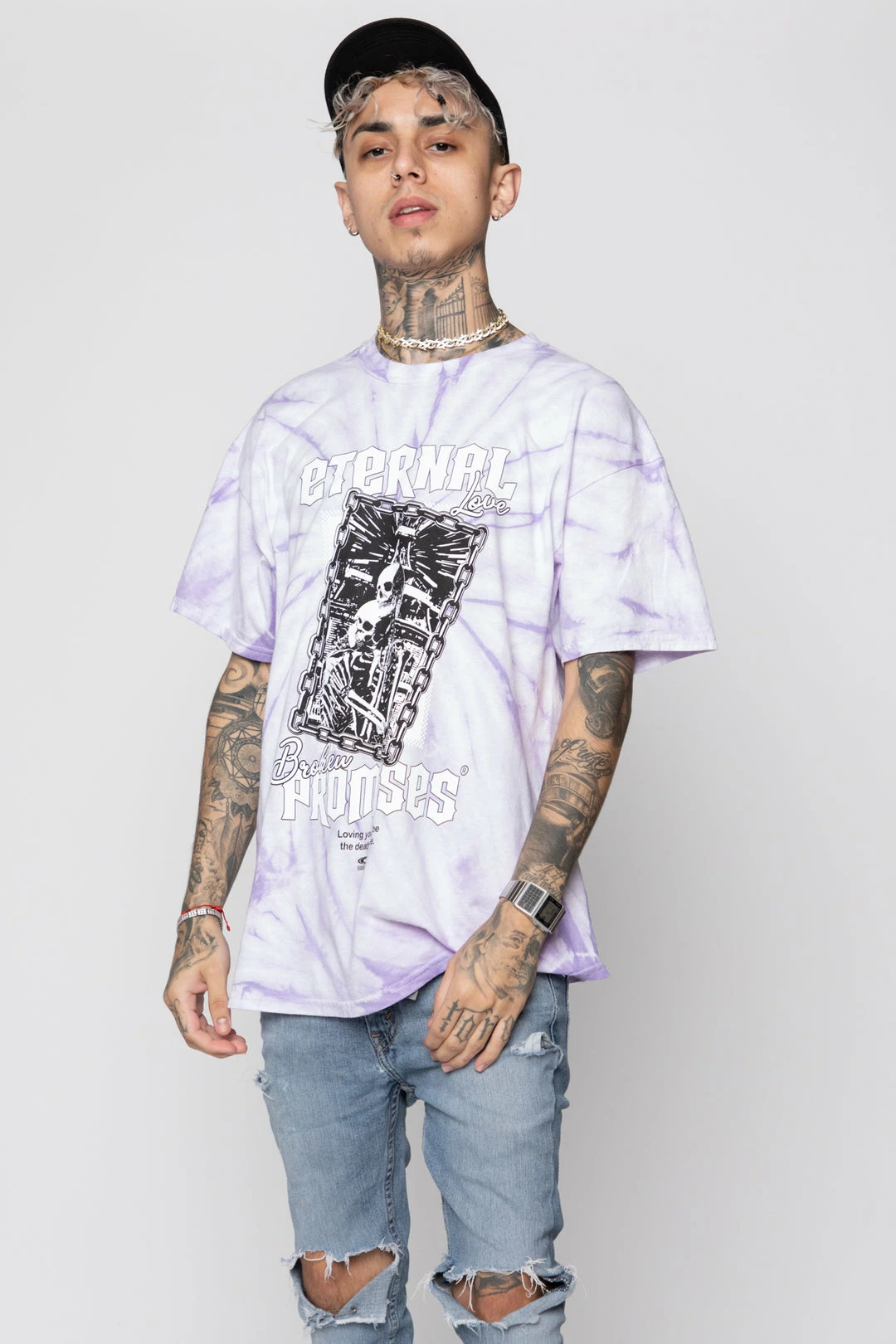 BROKEN PROMISES Eternal Love Tie Dye Tee Purple 5 BROKEN PROMISES Eternal Love Tie Dye Tee Purple
