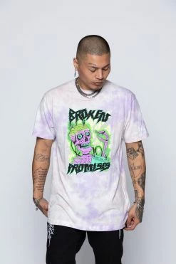 BROKEN PROMISES Shirts Fried Tie Dye Tee Lavender