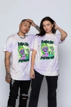 BROKEN PROMISES Shirts Fried Tie Dye Tee Lavender