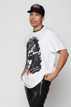 BROKEN PROMISES Roll With Me Tee White