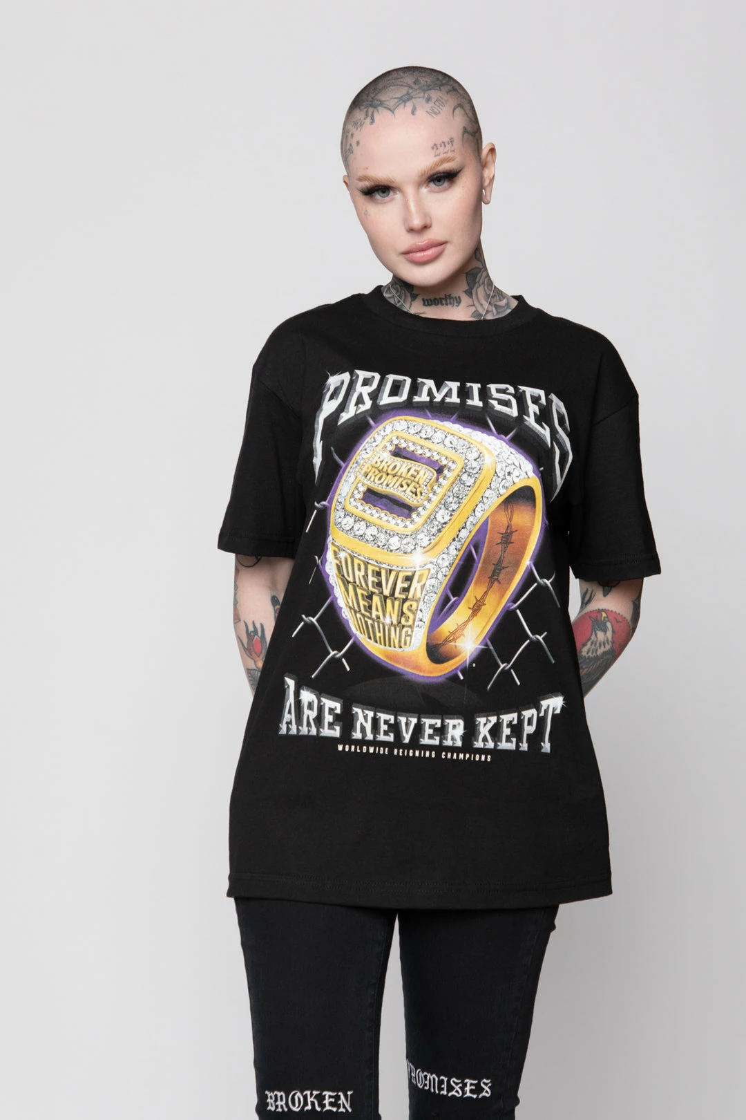 BROKEN PROMISES Shirts Champion Ring Tee Black 8 BROKEN PROMISES Shirts Champion Ring Tee Black