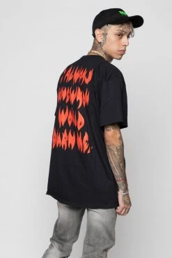 BROKEN PROMISES Burn Me SST Black - BP X Hot Stuff Shirts