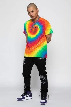 BROKEN PROMISES Emotional Rollercoaster Rainbow Tie Dye Tee Shirts