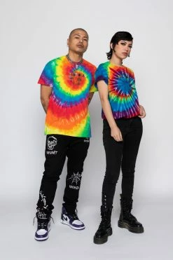 BROKEN PROMISES Emotional Rollercoaster Rainbow Tie Dye Tee Shirts