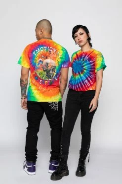 BROKEN PROMISES Emotional Rollercoaster Rainbow Tie Dye Tee Shirts