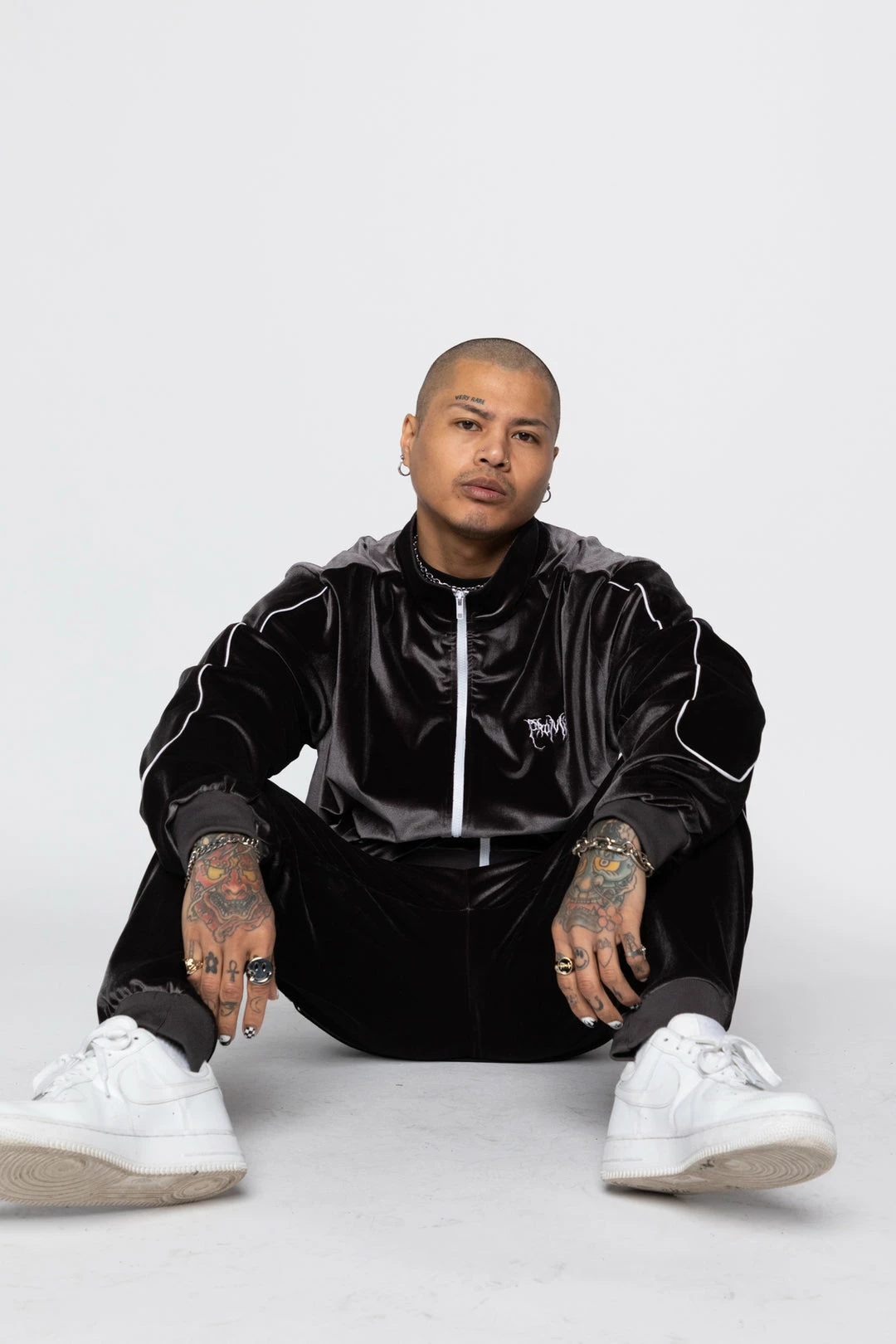 BROKEN PROMISES Sets Graveyard Velour Track Jacket - Charcoal 14 BROKEN PROMISES Sets Graveyard Velour Track Jacket - Charcoal