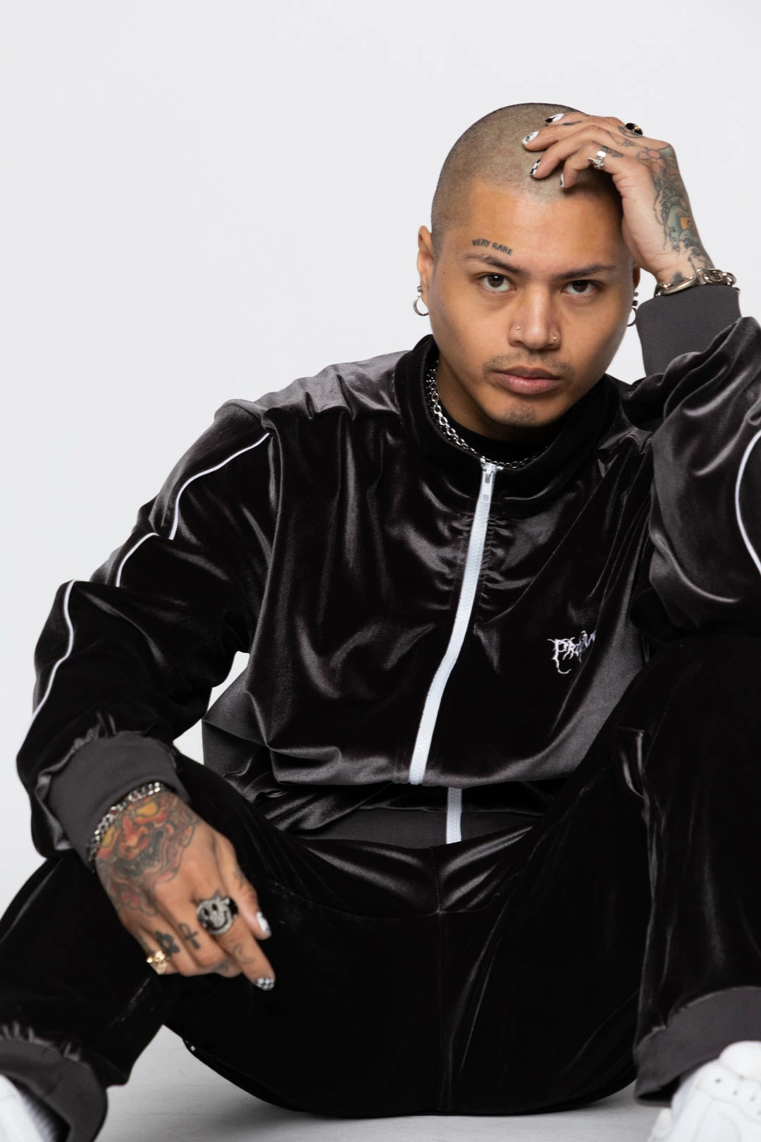 BROKEN PROMISES Sets Graveyard Velour Track Jacket - Charcoal 15 BROKEN PROMISES Sets Graveyard Velour Track Jacket - Charcoal