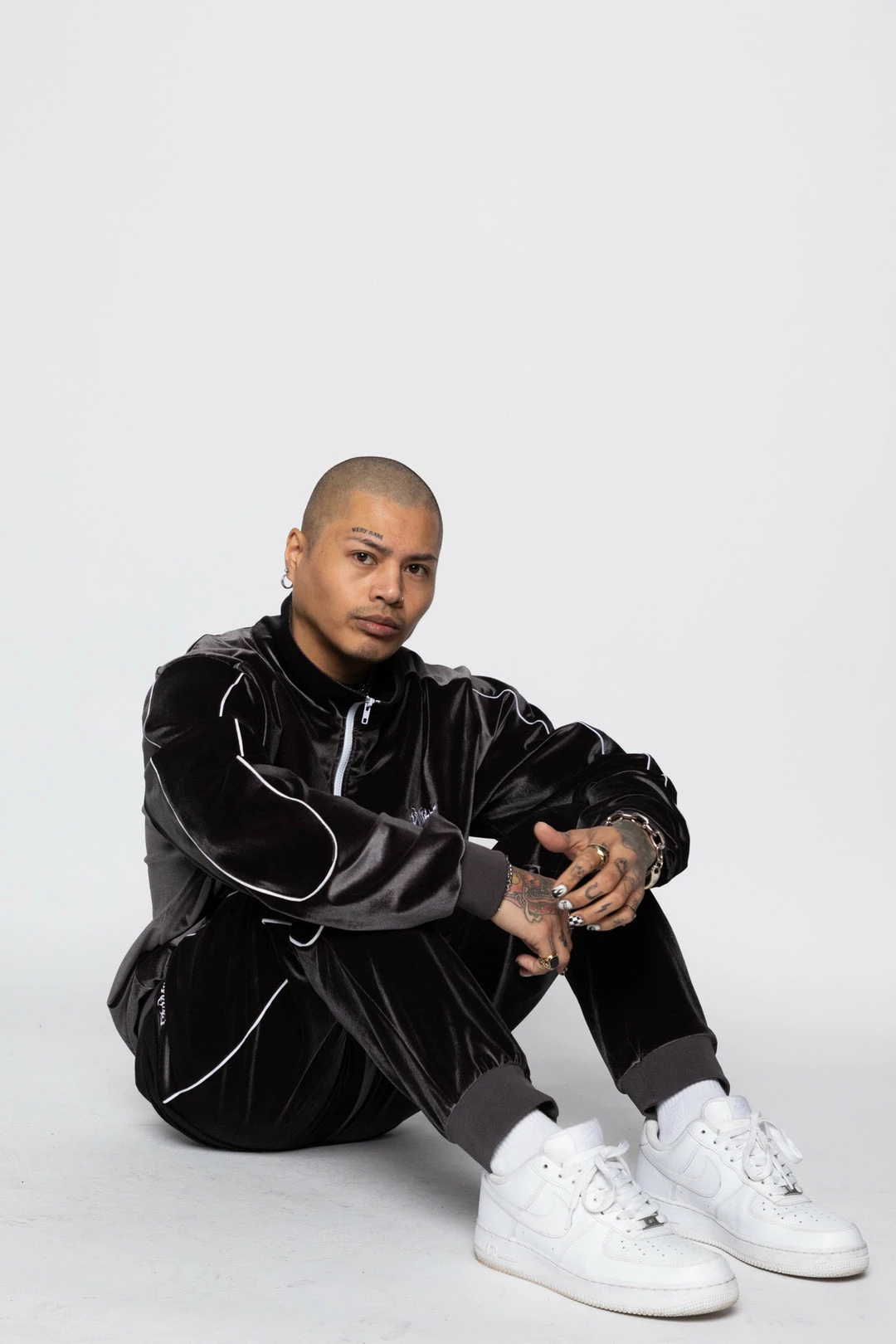 BROKEN PROMISES Sets Graveyard Velour Track Jacket - Charcoal 16 BROKEN PROMISES Sets Graveyard Velour Track Jacket - Charcoal