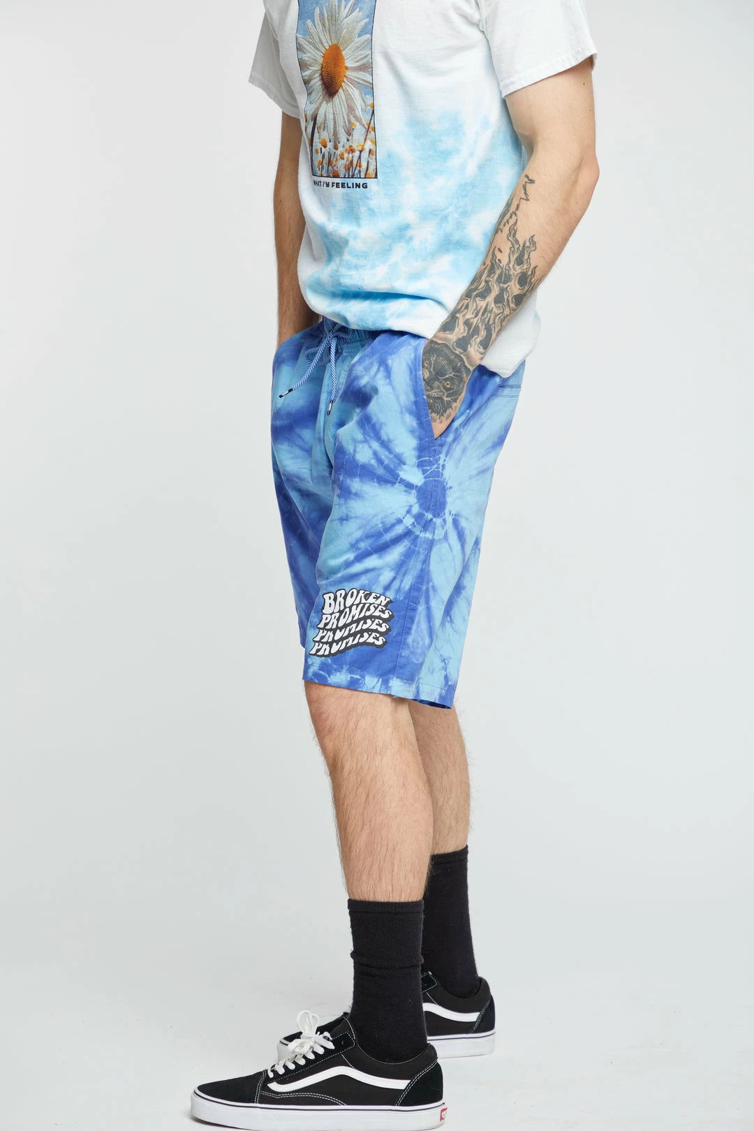 BROKEN PROMISES Bottoms Suspects Tie Dye Short Blue 5 BROKEN PROMISES Bottoms Suspects Tie Dye Short Blue