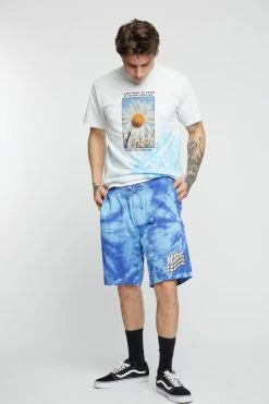BROKEN PROMISES Bottoms Suspects Tie Dye Short Blue