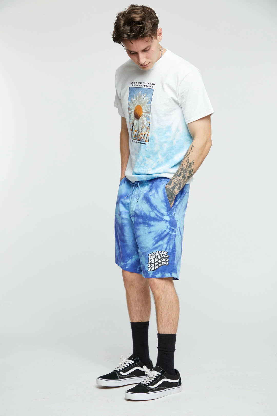 BROKEN PROMISES Bottoms Suspects Tie Dye Short Blue 8 BROKEN PROMISES Bottoms Suspects Tie Dye Short Blue