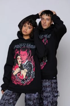 BROKEN PROMISES Hoodies Devils Kiss Hoodie Black