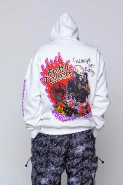 BROKEN PROMISES Get Even Hoodie White 28 BROKEN PROMISES Get Even Hoodie White