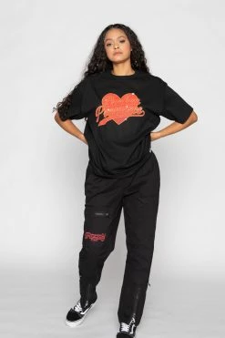 BROKEN PROMISES Biker Babe Tee Black Shirts