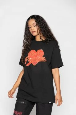 BROKEN PROMISES Biker Babe Tee Black Shirts