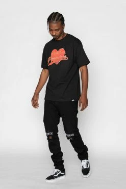 BROKEN PROMISES Biker Babe Tee Black Shirts