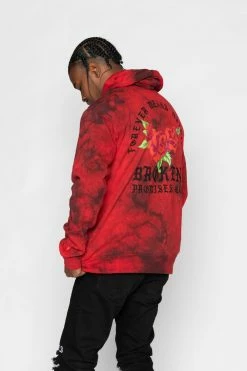 BROKEN PROMISES Hoodies Trio Red Tie Dye Hoodie 21 BROKEN PROMISES Hoodies Trio Red Tie Dye Hoodie