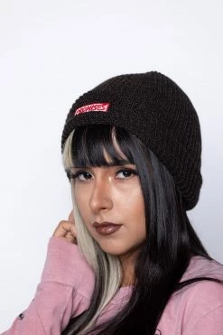 CASH Headwear Box Logo Beanie Heather Brown