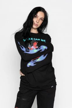 BROKEN PROMISES Heaven Can Wait L/S Black Shirts