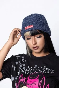 CASH Headwear Box Logo Beanie Heather Blue