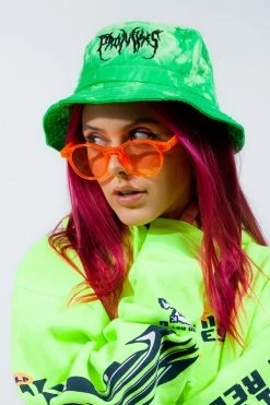 CASH Sale Graveyard Bucket Hat Spider Dye Lime