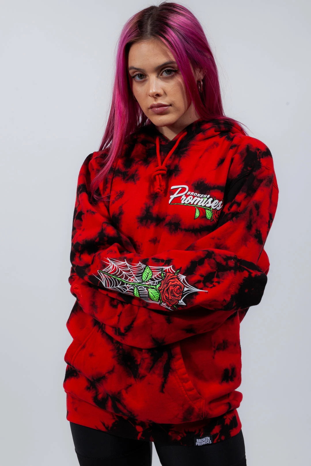 BROKEN PROMISES Hoodies Warned You Hood Tie Dye Red 4 BROKEN PROMISES Hoodies Warned You Hood Tie Dye Red