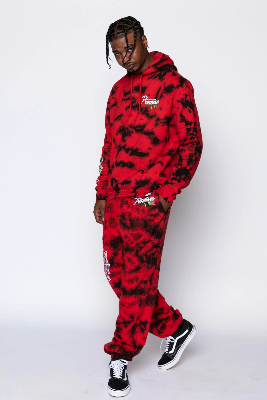 BROKEN PROMISES Hoodies Warned You Hood Tie Dye Red 3 BROKEN PROMISES Hoodies Warned You Hood Tie Dye Red