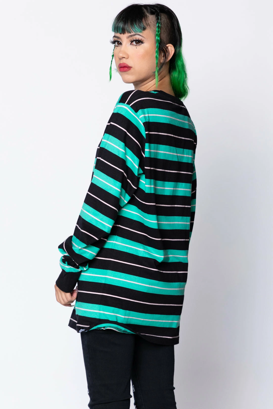 BROKEN PROMISES Automated Stripe L/S Teal 5 BROKEN PROMISES Automated Stripe L/S Teal