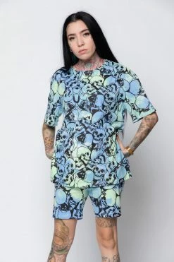 BROKEN PROMISES Catacombs Tee AOP Blue/Green Shirts