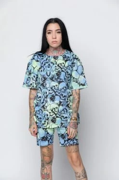 BROKEN PROMISES Catacombs Tee AOP Blue/Green Shirts